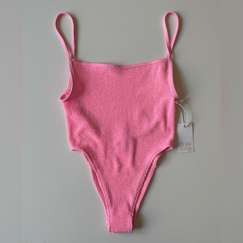 Surf Gypsy Krinkle Low Back One-Piece Swimsuit, Gypsy Pink - O/S